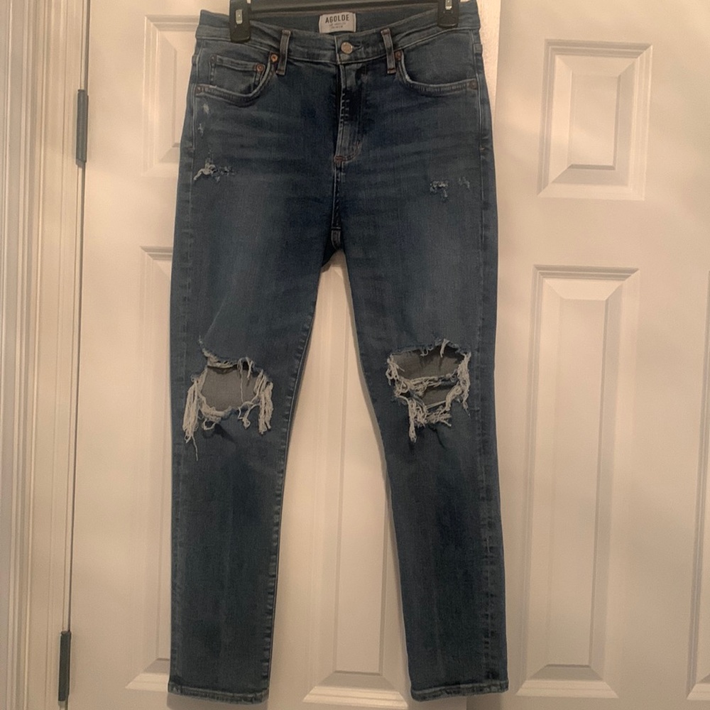 Agolde Sophie Distressed Cropped Jeans